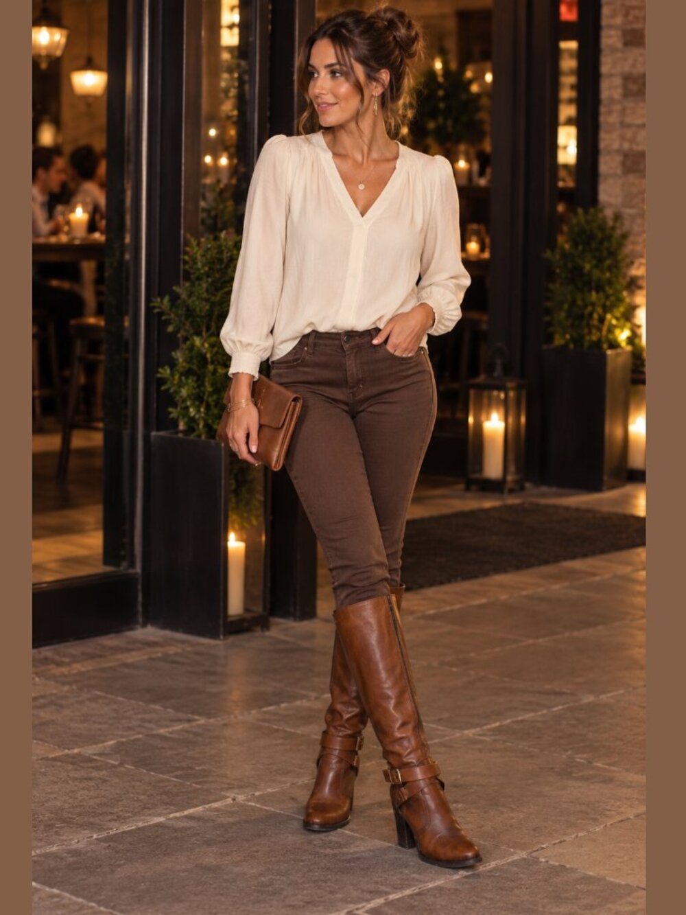 Aldo Tall Cognac Leather Riding Boots w/Heel - Size 8 - EUC